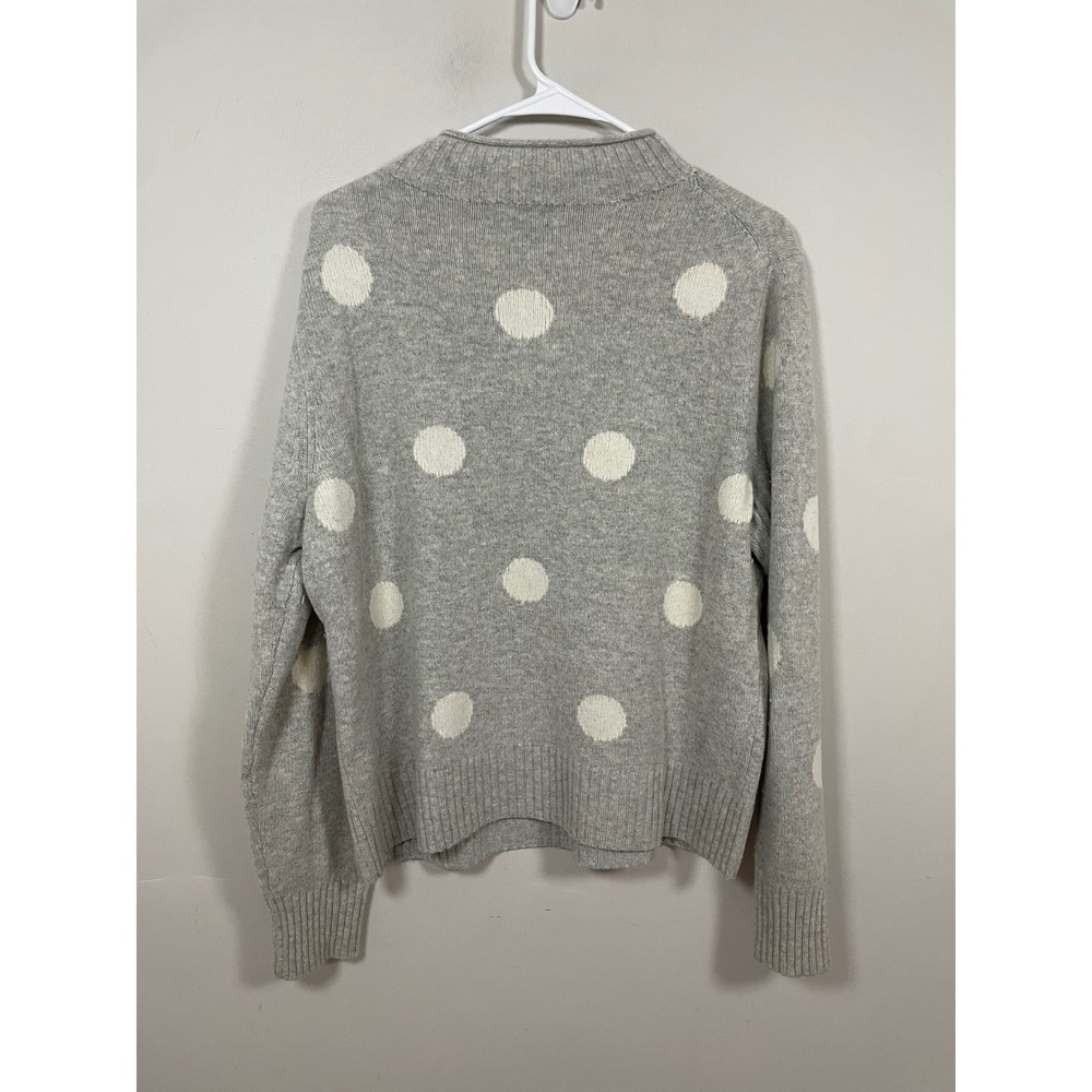 J.Crew Always 1988 Rollneck Sweater in Gray Polka Dot Size Large - Picture 6 of 9